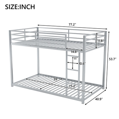 Metal Bunk Bed, Low Bunk Bed With Ladder - The Sleep Loft - Online Mattress Showroom NYC