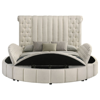 Santiago - Upholstered Round Storage Bed With Built In Charging Ports - The Sleep Loft - Online Mattress Showroom NYC
