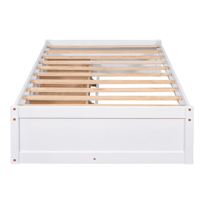 Twin Size Platform Storage Bed With 3 Drawers - White - The Sleep Loft - Online Mattress Showroom NYC