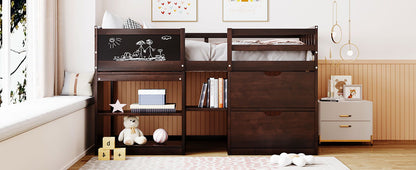 Low Loft Bed With Rolling Desk, Shelf And Drawers - The Sleep Loft - Online Mattress Showroom NYC