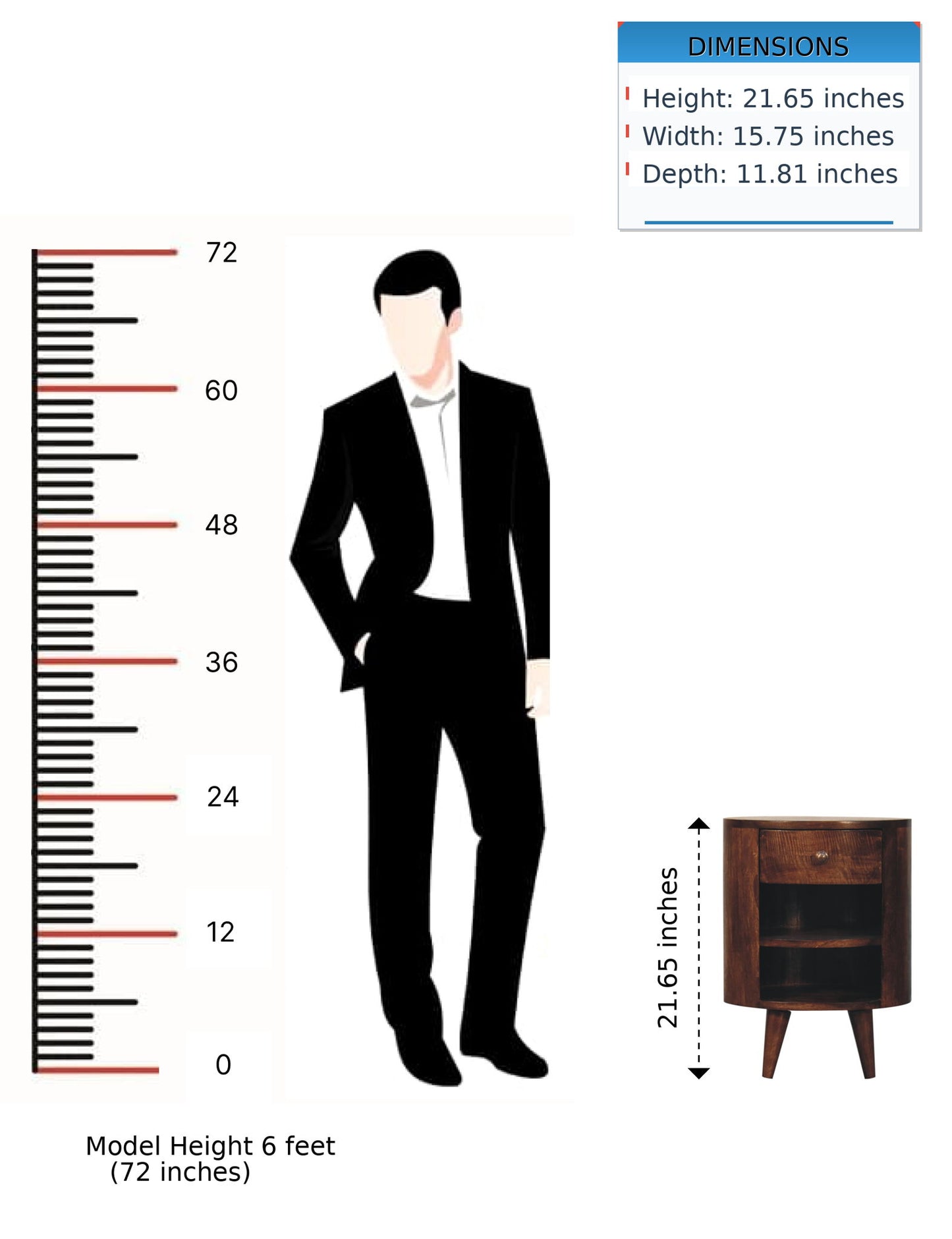 Cortez - Bedside Table - The Sleep Loft - Online Mattress Showroom NYC