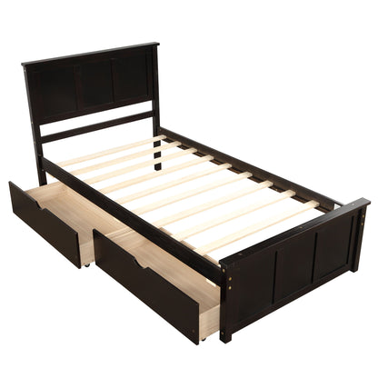 Platform Storage Bed With 2 Wheel Base Drawers - The Sleep Loft - Online Mattress Showroom NYC