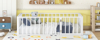 Metal Floor Bed Frame With Fence And Door - The Sleep Loft - Online Mattress Showroom NYC