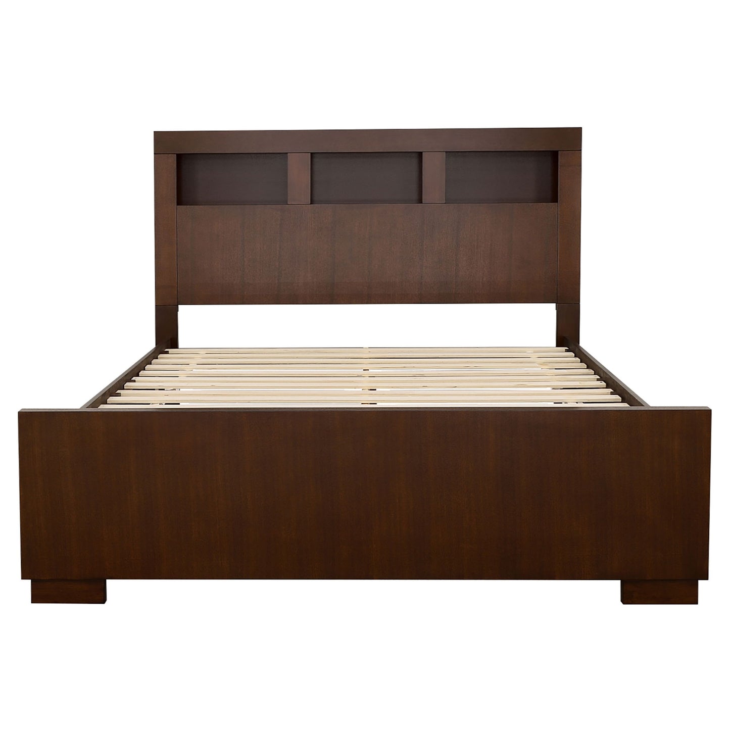 Ardino - California King Bed With Bookcase Headboard - Cappuccino - The Sleep Loft - Online Mattress Showroom NYC