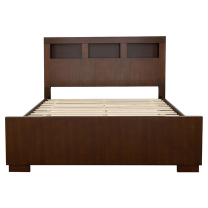 Ardino - California King Bed With Bookcase Headboard - Cappuccino - The Sleep Loft - Online Mattress Showroom NYC