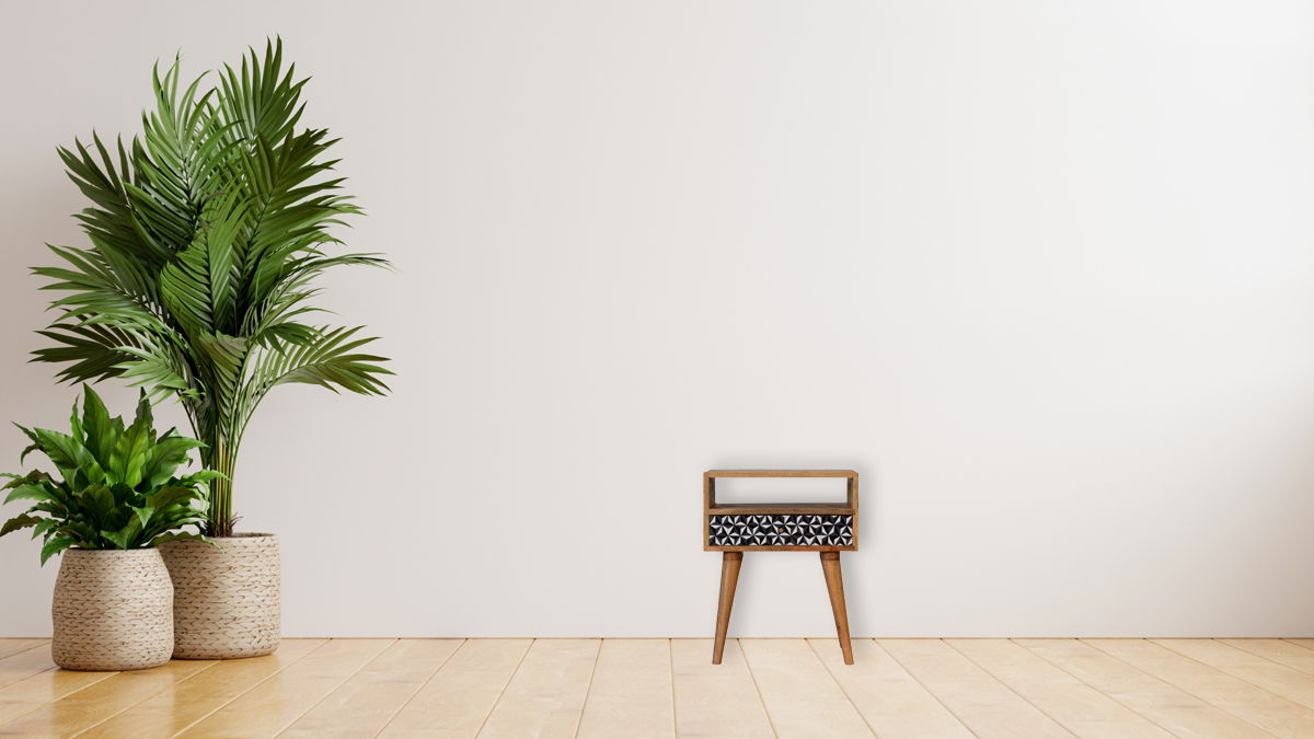 Mosaic Nightstand, 1 Drawer - Oak - The Sleep Loft - Online Mattress Showroom NYC