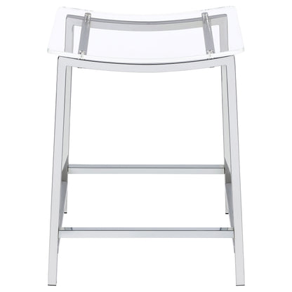 Jovani Acrylic Backless Counter Stool Chrome (Set of 2)