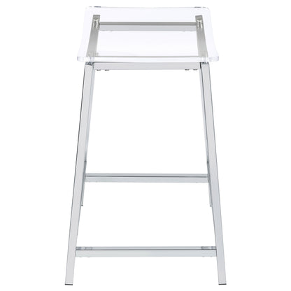 Jovani Acrylic Backless Counter Stool Chrome (Set of 2)