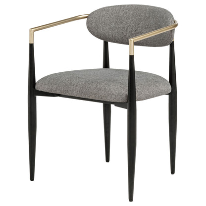 Bradbury Fabric Upholstered Dining Arm Chair Grey (Set of 2)