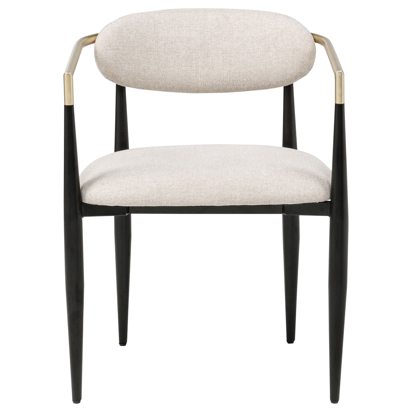 Bradbury Fabric Upholstered Dining Arm Chair Beige (Set of 2)