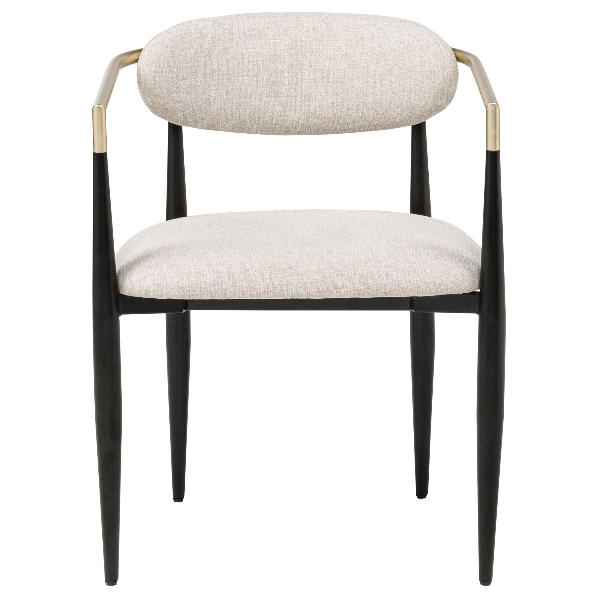 Bradbury Fabric Upholstered Dining Arm Chair Beige (Set of 2)