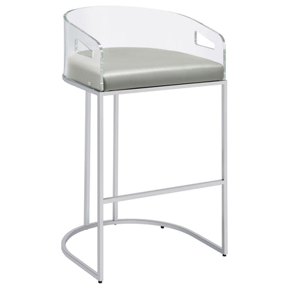 Thermosolis Clear Acrylic Bar Chair Chrome (Set of 2)