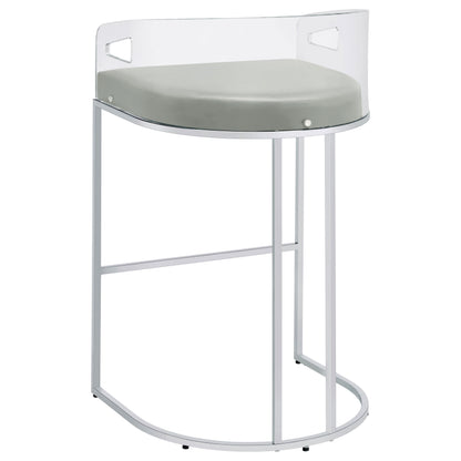 Thermosolis Clear Acrylic Bar Chair Chrome (Set of 2)