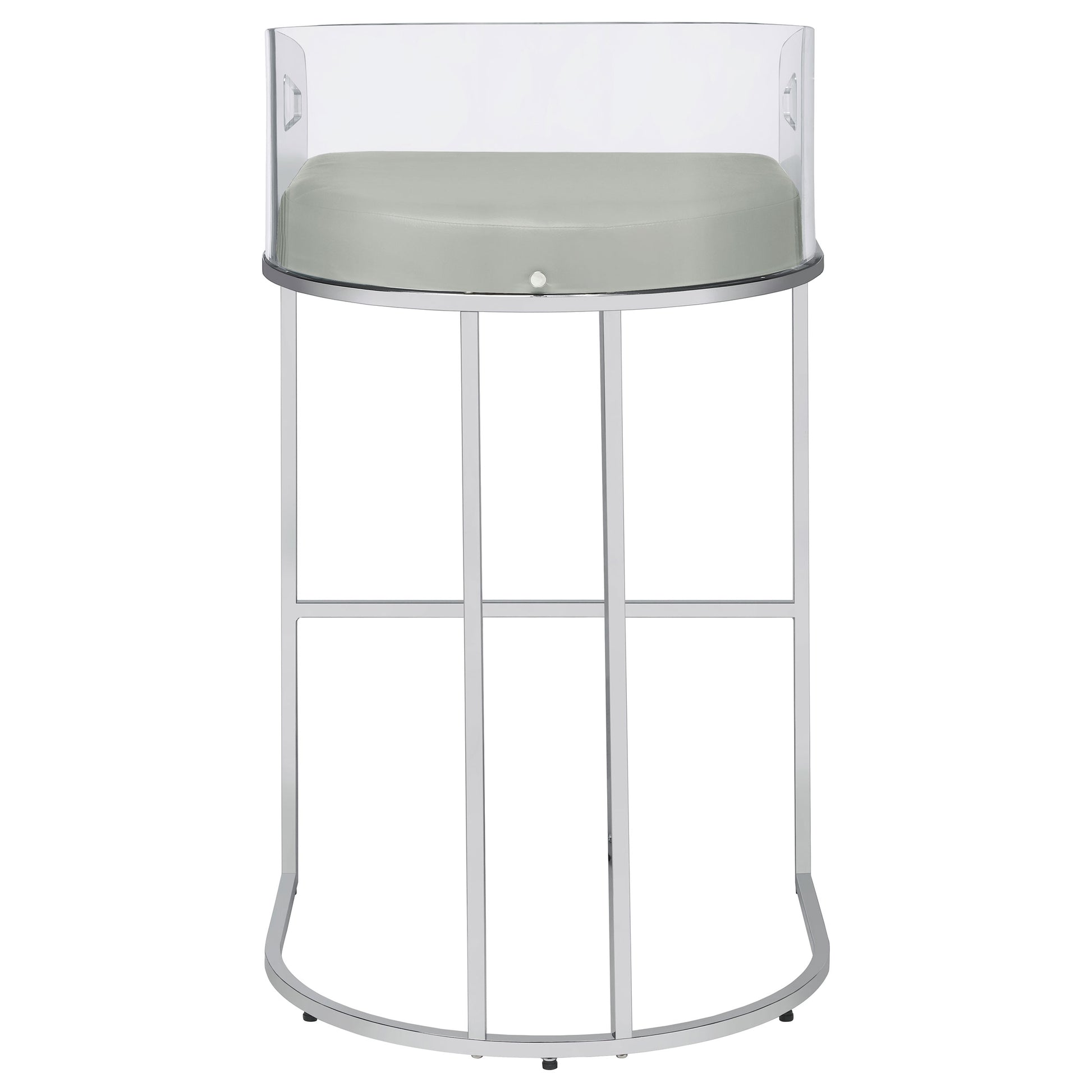 Thermosolis Clear Acrylic Bar Chair Chrome (Set of 2)