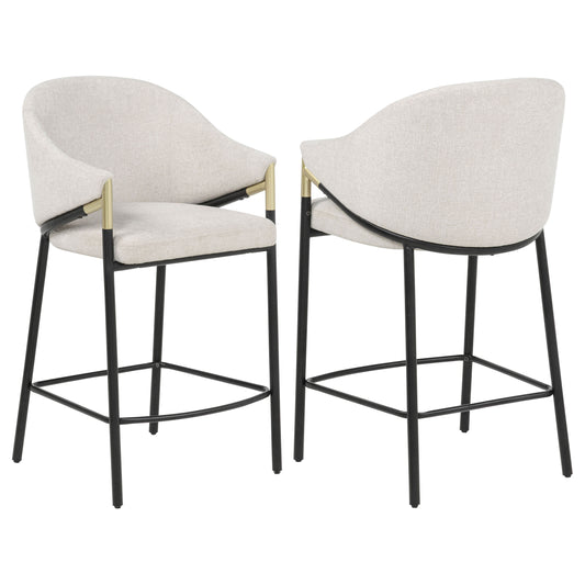 Chadwick Fabric Upholstered Counter Height Chair Beige (Set of 2) - The Sleep Loft - Online Mattress Showroom NYC