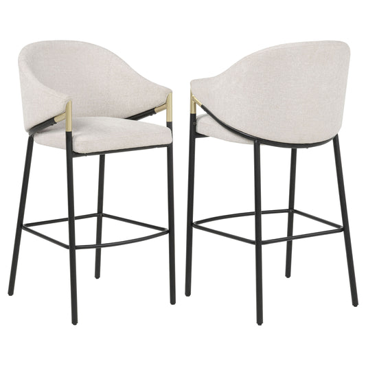Chadwick Fabric Upholstered Bar Chair Beige (Set of 2) - The Sleep Loft - Online Mattress Showroom NYC