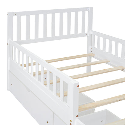 Platform Bed With Guardrails On Both Sides And 2 Storage Drawers - The Sleep Loft - Online Mattress Showroom NYC