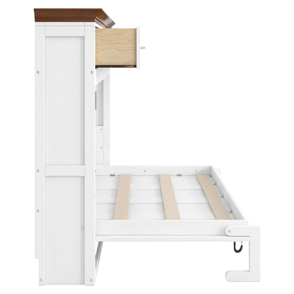 Twin Size Murphy Bed With 3 Drawers - White - The Sleep Loft - Online Mattress Showroom NYC