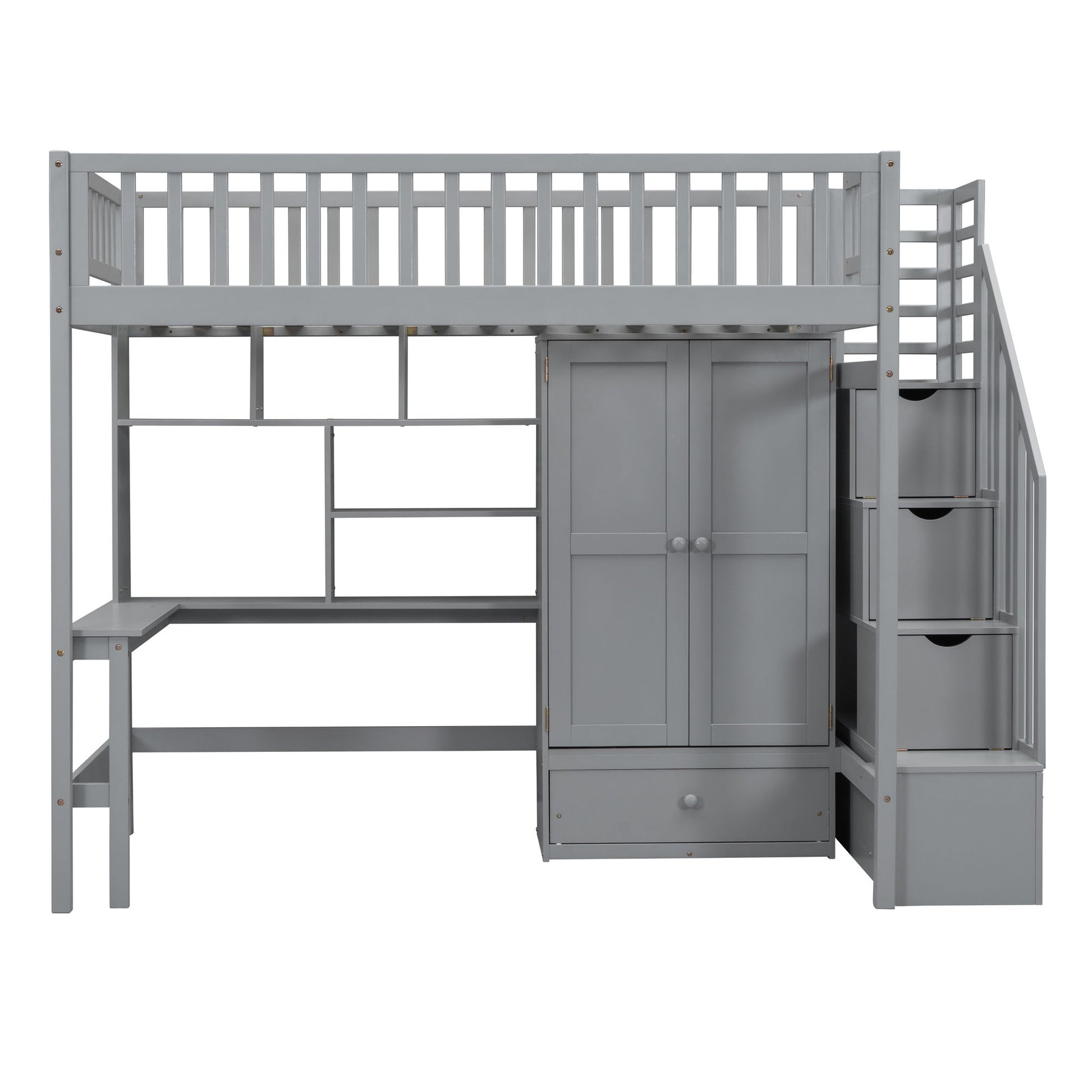 Loft Bed With Bookshelf, Drawers, Desk, And Wardrobe - The Sleep Loft - Online Mattress Showroom NYC