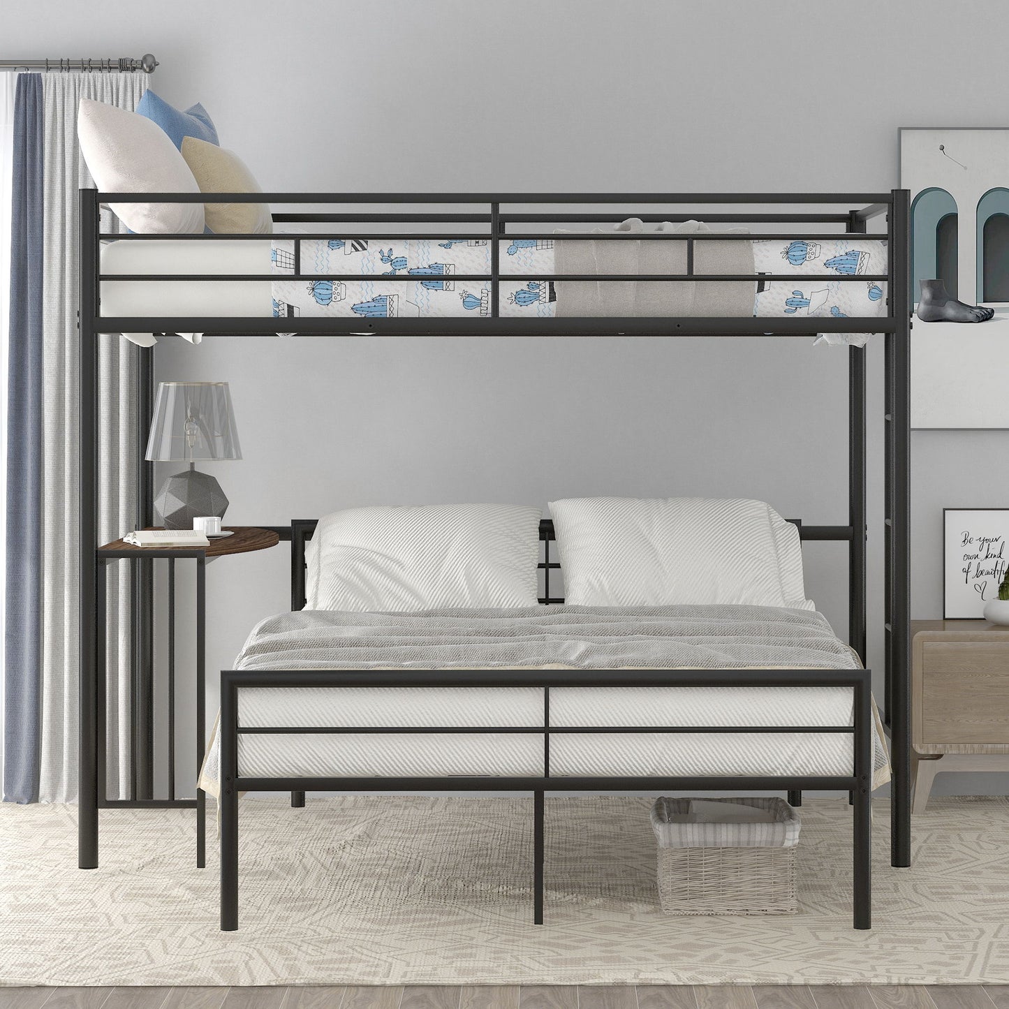 Bunk Bed With Desk, Ladder And Quality Slats For Bedroom - The Sleep Loft - Online Mattress Showroom NYC