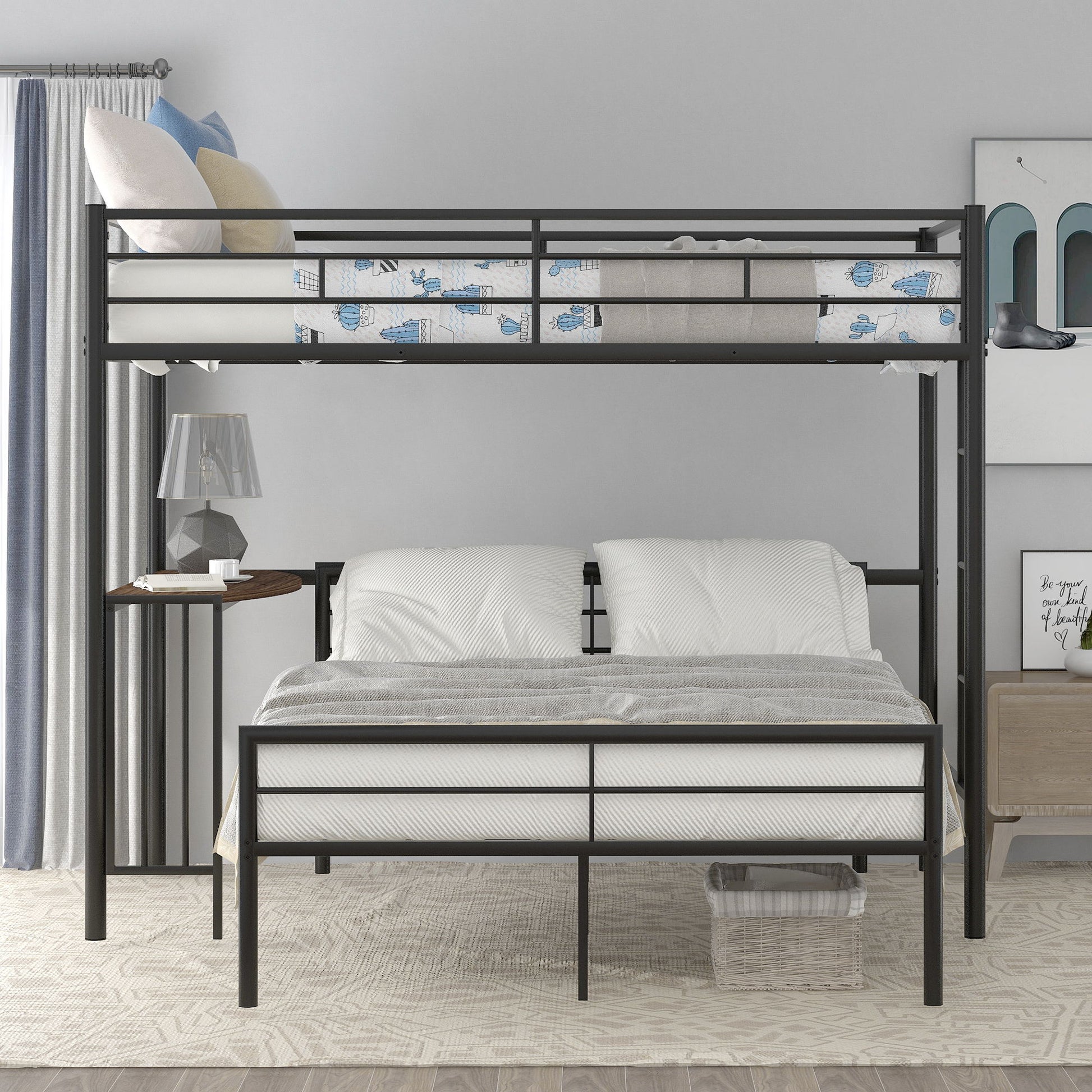 Bunk Bed With Desk, Ladder And Quality Slats For Bedroom - The Sleep Loft - Online Mattress Showroom NYC