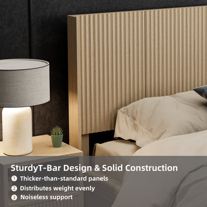 Modern Wide Wall Mounted Fluted Panel Headboard - The Sleep Loft - Online Mattress Showroom NYC