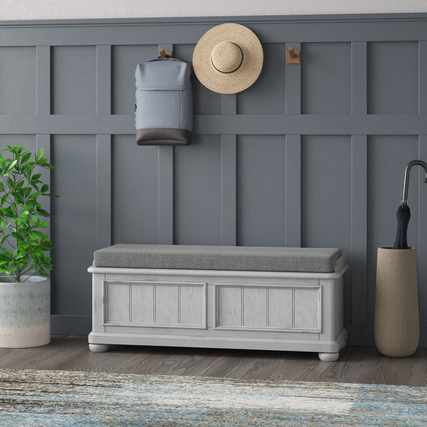 Storage Bench - Gray - The Sleep Loft - Online Mattress Showroom NYC