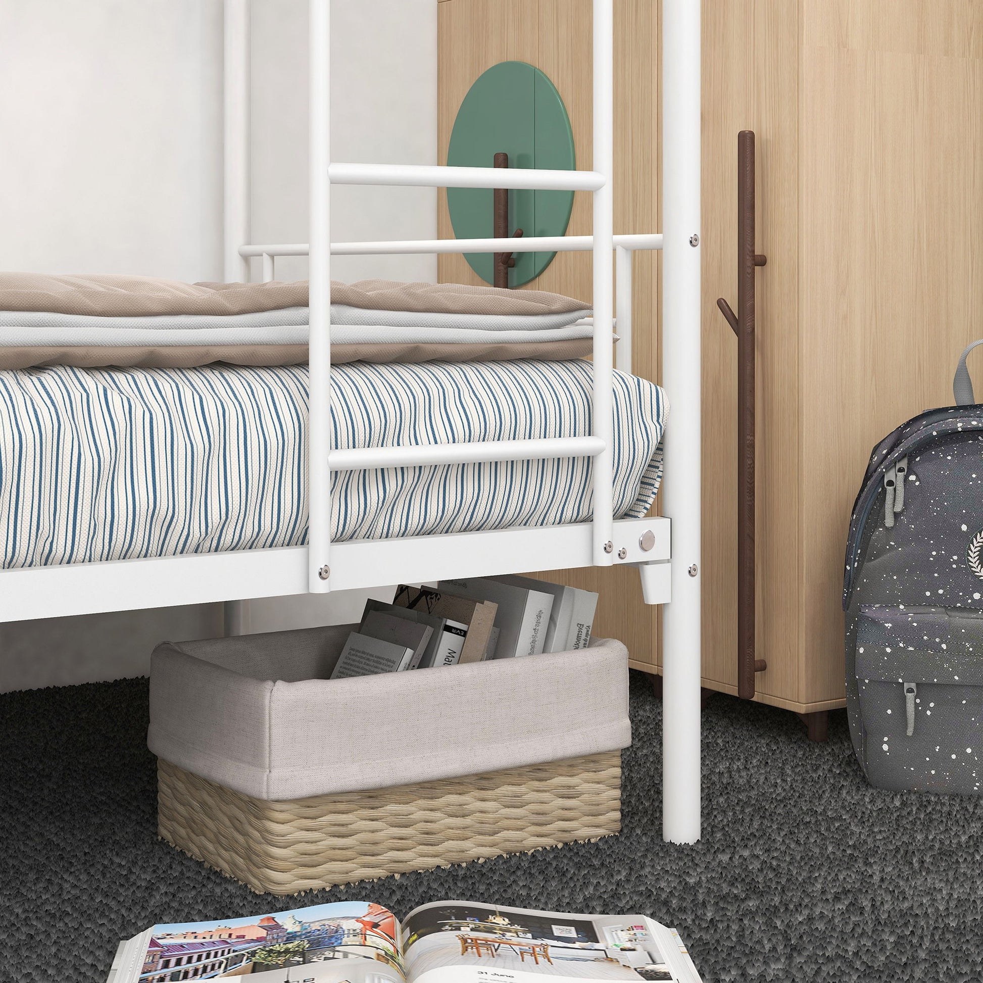 Space Saving Bunk Bed With Metal Frame And Ladder - The Sleep Loft - Online Mattress Showroom NYC