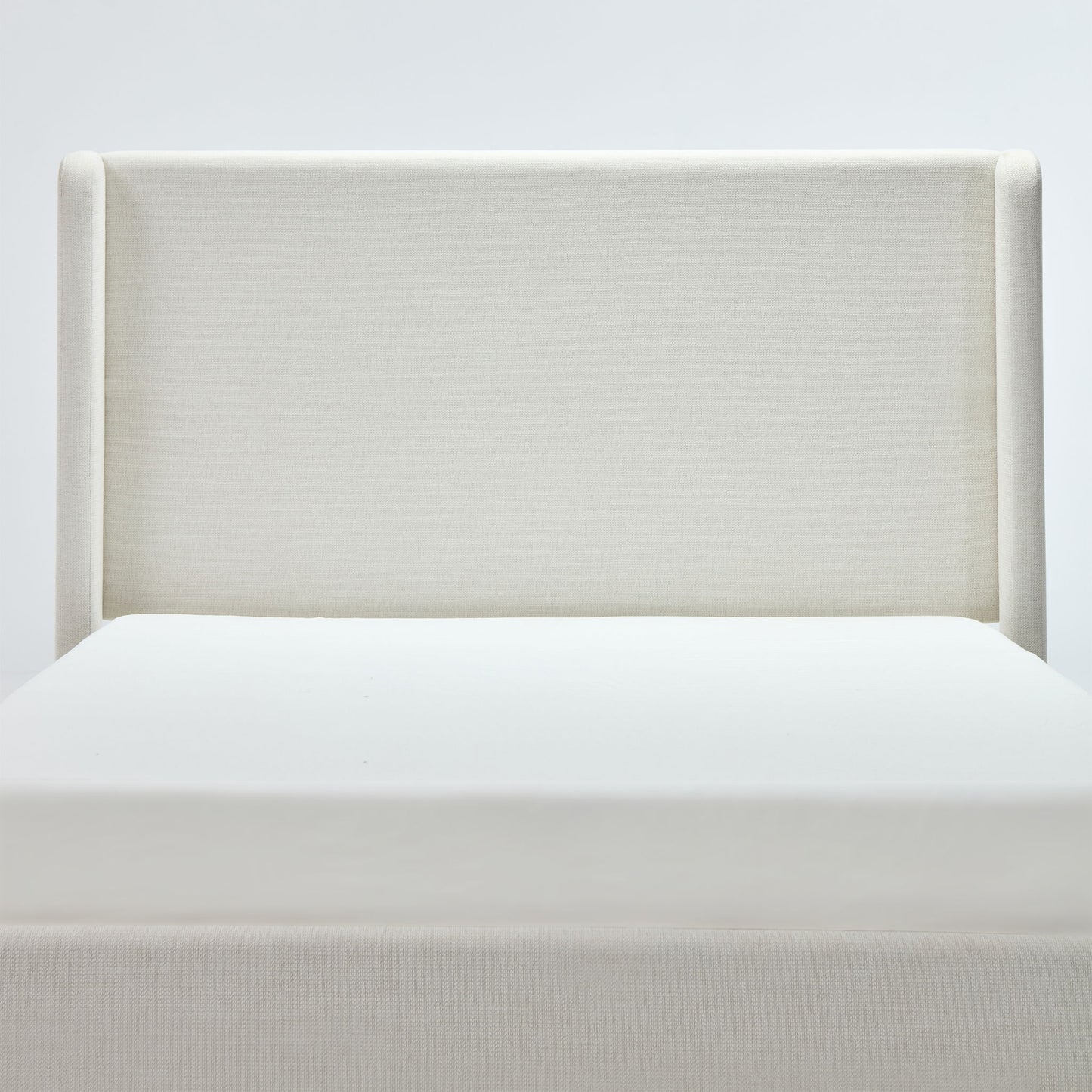 Carmen - Minimalist Upholstered Wingback Bed Frame With High Headboard - The Sleep Loft - Online Mattress Showroom NYC