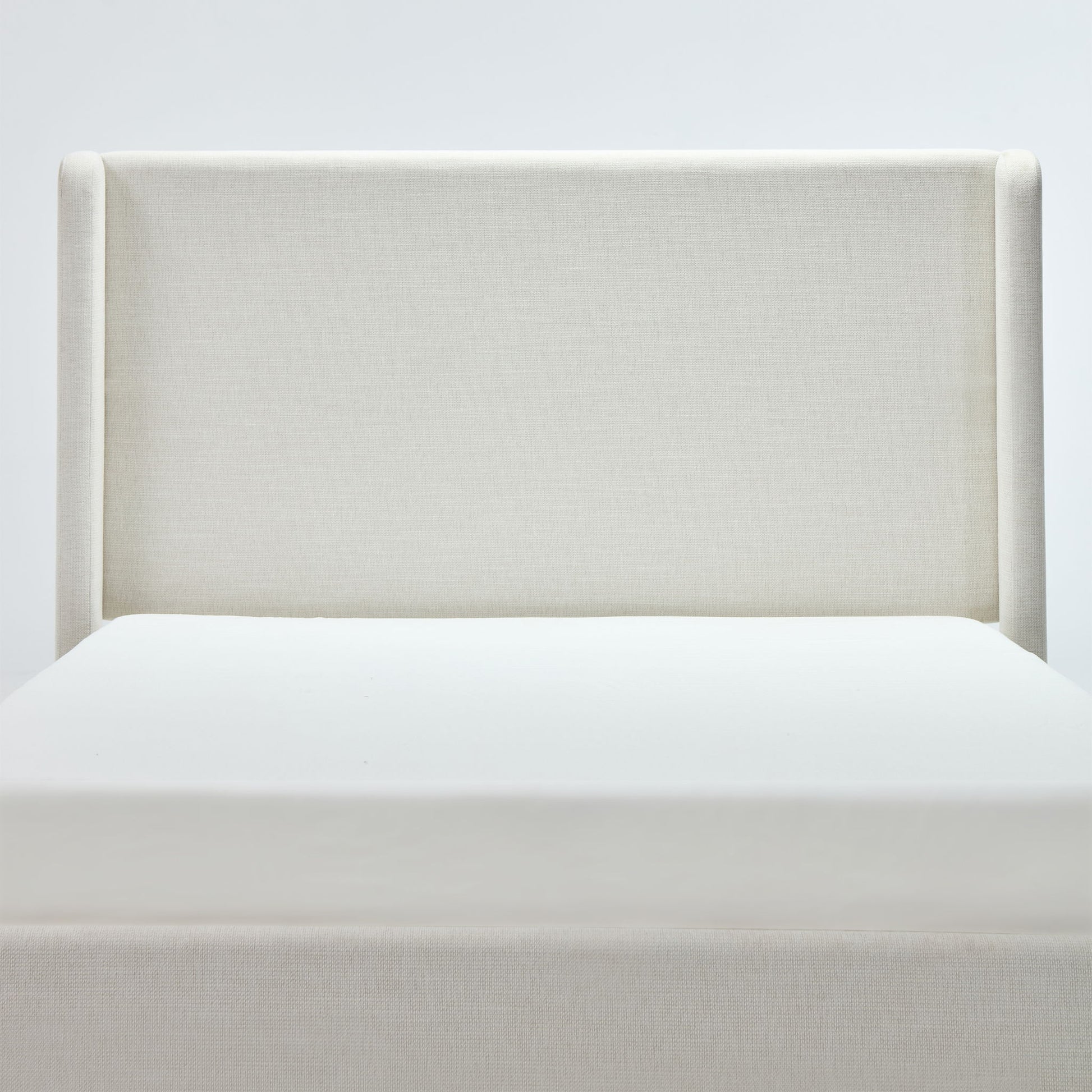 Carmen - Minimalist Upholstered Wingback Bed Frame With High Headboard - The Sleep Loft - Online Mattress Showroom NYC
