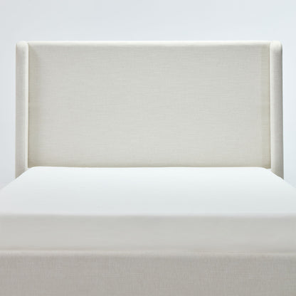 Carmen - Minimalist Upholstered Wingback Bed Frame With High Headboard - The Sleep Loft - Online Mattress Showroom NYC