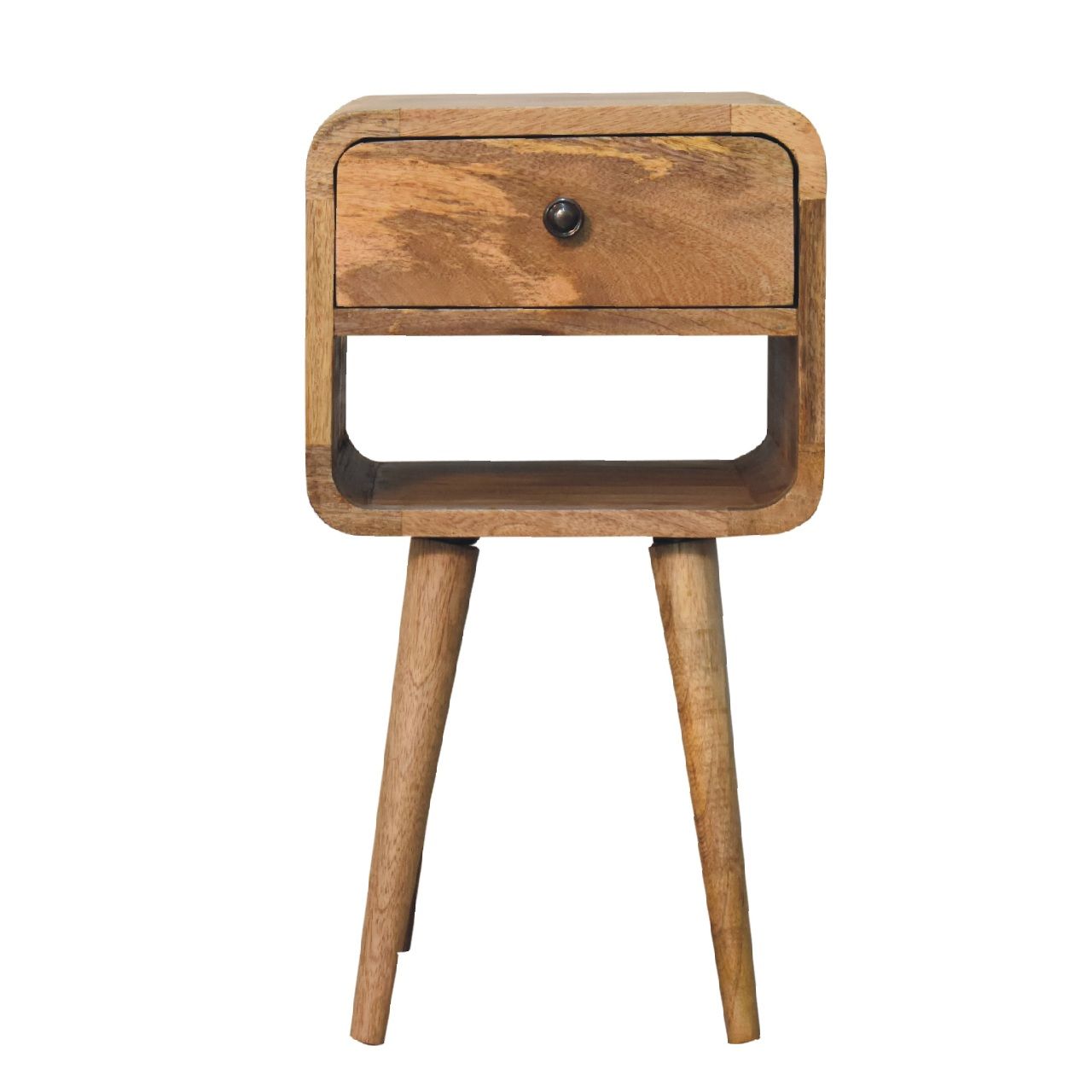 Mini Chestnut Curve Lower Bedside Nifhtstand - The Sleep Loft - Online Mattress Showroom NYC
