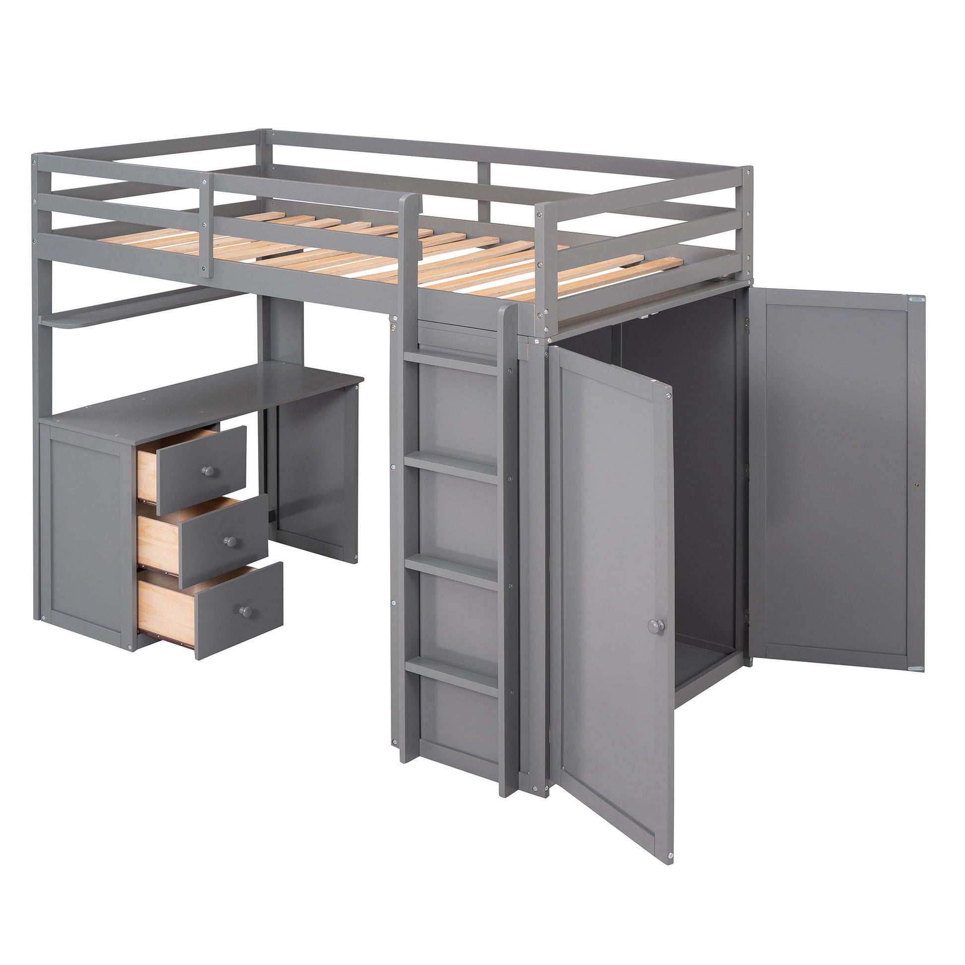 Loft Bed With Drawers, Desk, And Wardrobe - The Sleep Loft - Online Mattress Showroom NYC