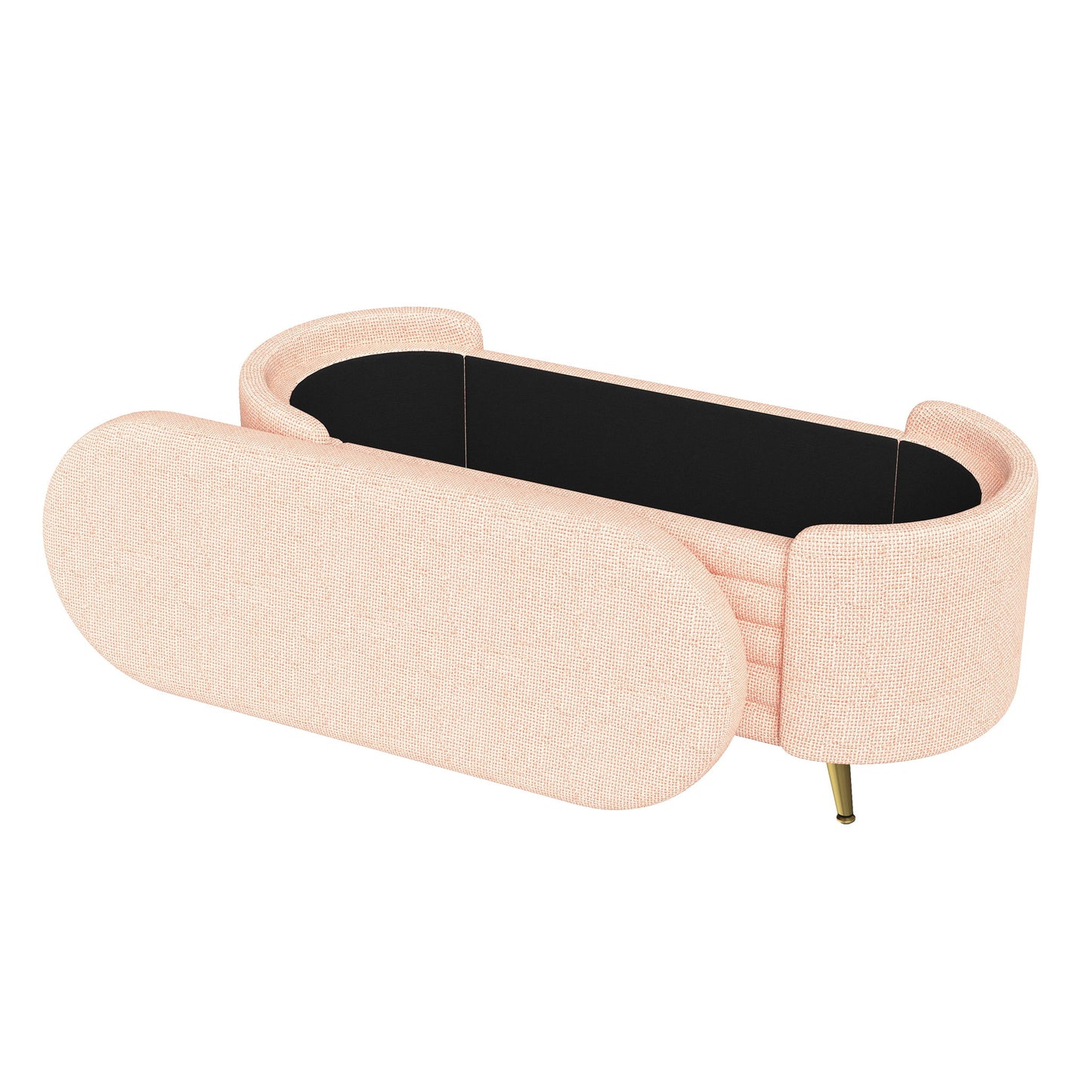 Modern Oval Storage Ottoman With Upholstery - The Sleep Loft - Online Mattress Showroom NYC