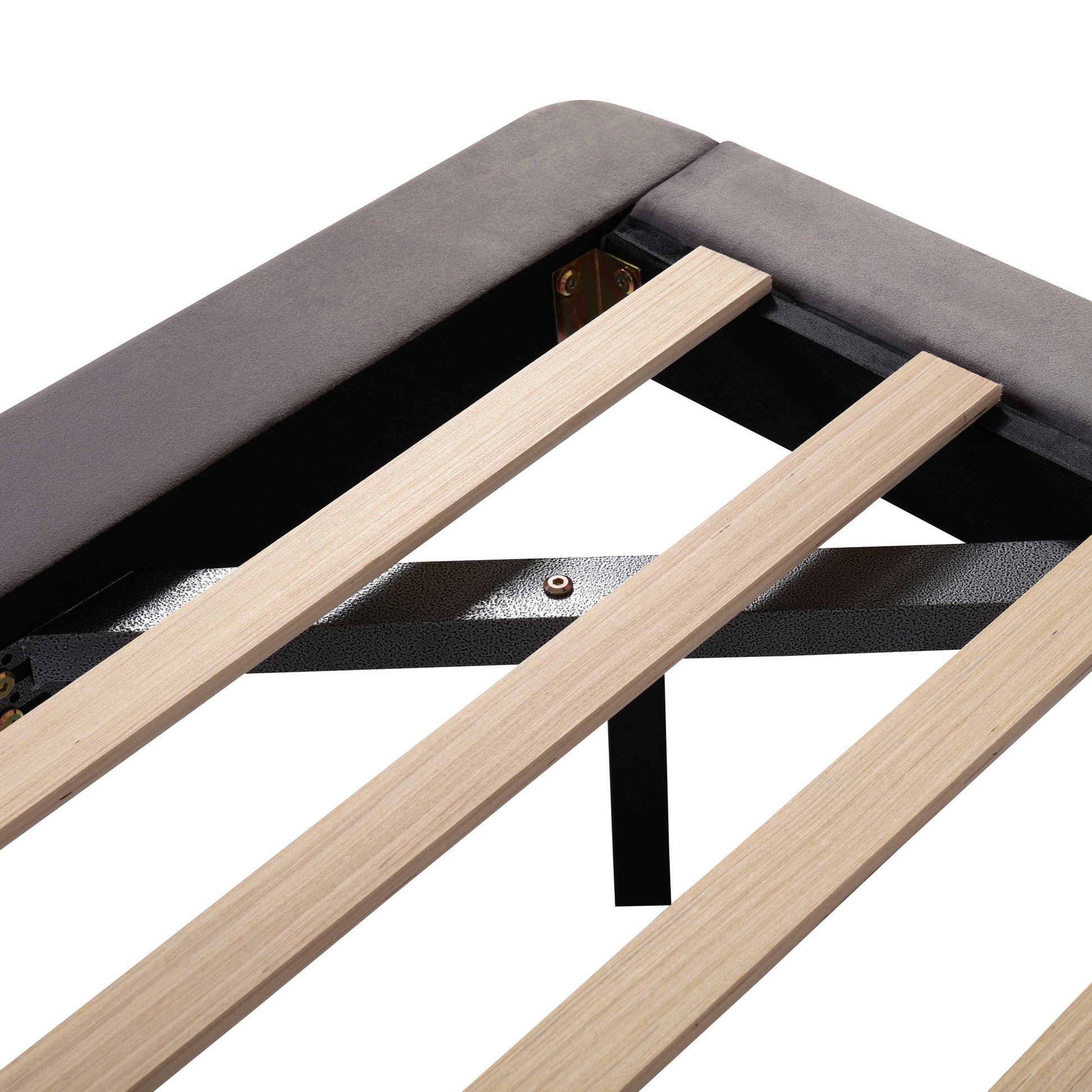 Upholstered Platform Bed With Sensor Light And 2 Large Backrests, With 2 Sets Of USB Port And Socket On Each Rear Bed Leg - The Sleep Loft - Online Mattress Showroom NYC