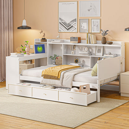 Daybed With 3 Drawers USB Ports And Desk - The Sleep Loft - Online Mattress Showroom NYC