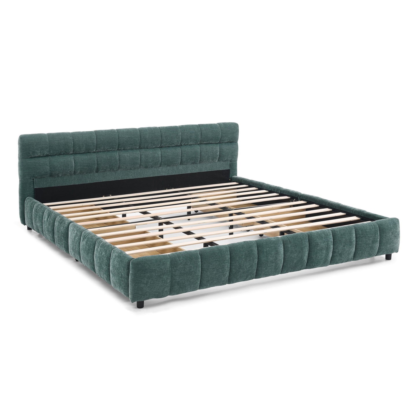 Modern Platform Bed Frame With Thick Fabric - The Sleep Loft - Online Mattress Showroom NYC