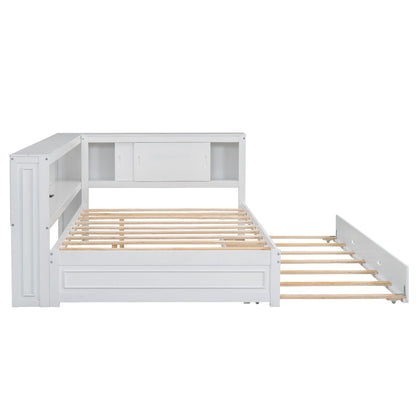 Daybed With Storage Shelves, LED, USB, And Trundle - The Sleep Loft - Online Mattress Showroom NYC