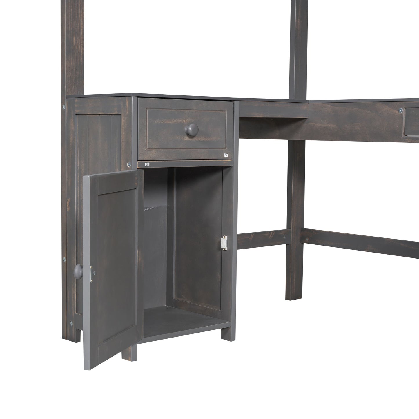 Loft Bed With U-Shaped Desk, Drawers, And Storage Shelves - The Sleep Loft - Online Mattress Showroom NYC