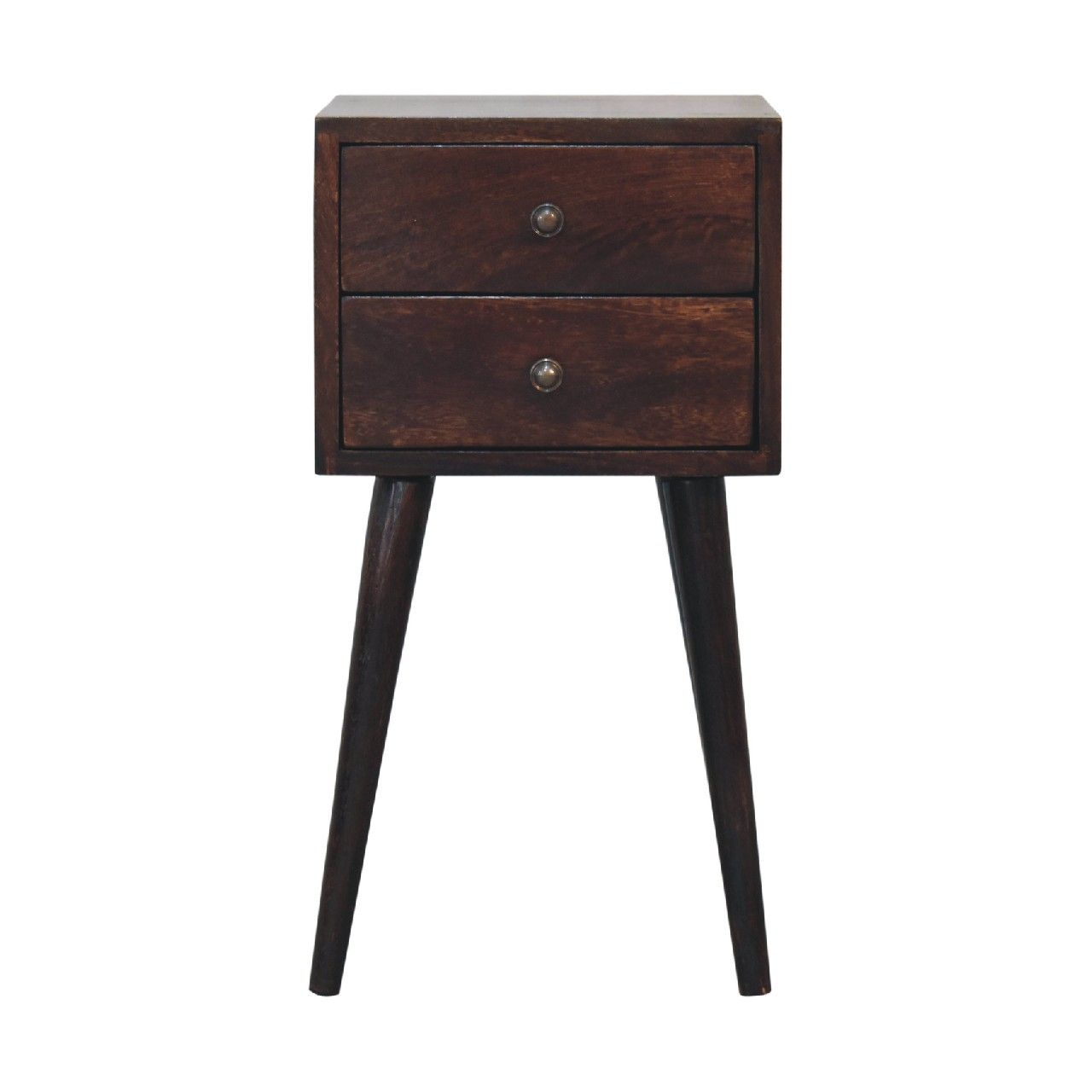 Mini 2 Drawer Nightstand - Walnut - The Sleep Loft - Online Mattress Showroom NYC