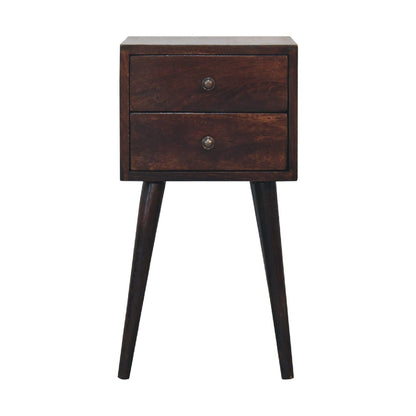 Mini 2 Drawer Nightstand - Walnut - The Sleep Loft - Online Mattress Showroom NYC