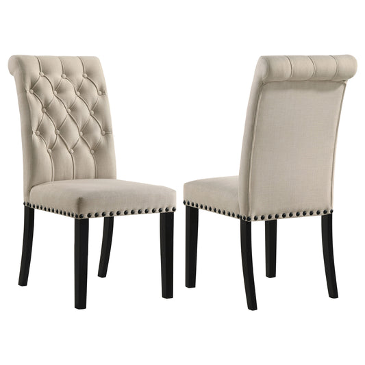 Alana Fabric Upholstered Dining Side Chair Beige (Set of 2) - The Sleep Loft - Online Mattress Showroom NYC