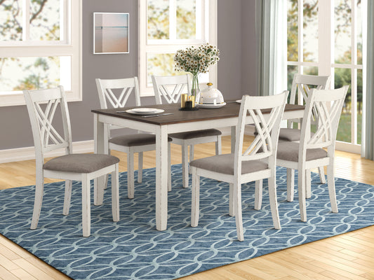 Fortress 7-piece Rectangular Dining Set Vintage Vanilla - The Sleep Loft - Online Mattress Showroom NYC