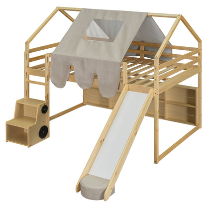 Loft Bed With House Shaped Frame And Tent - The Sleep Loft - Online Mattress Showroom NYC
