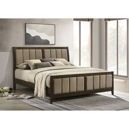 Clement - Upholstered Eastern King Bed - Dark Brown - The Sleep Loft - Online Mattress Showroom NYC