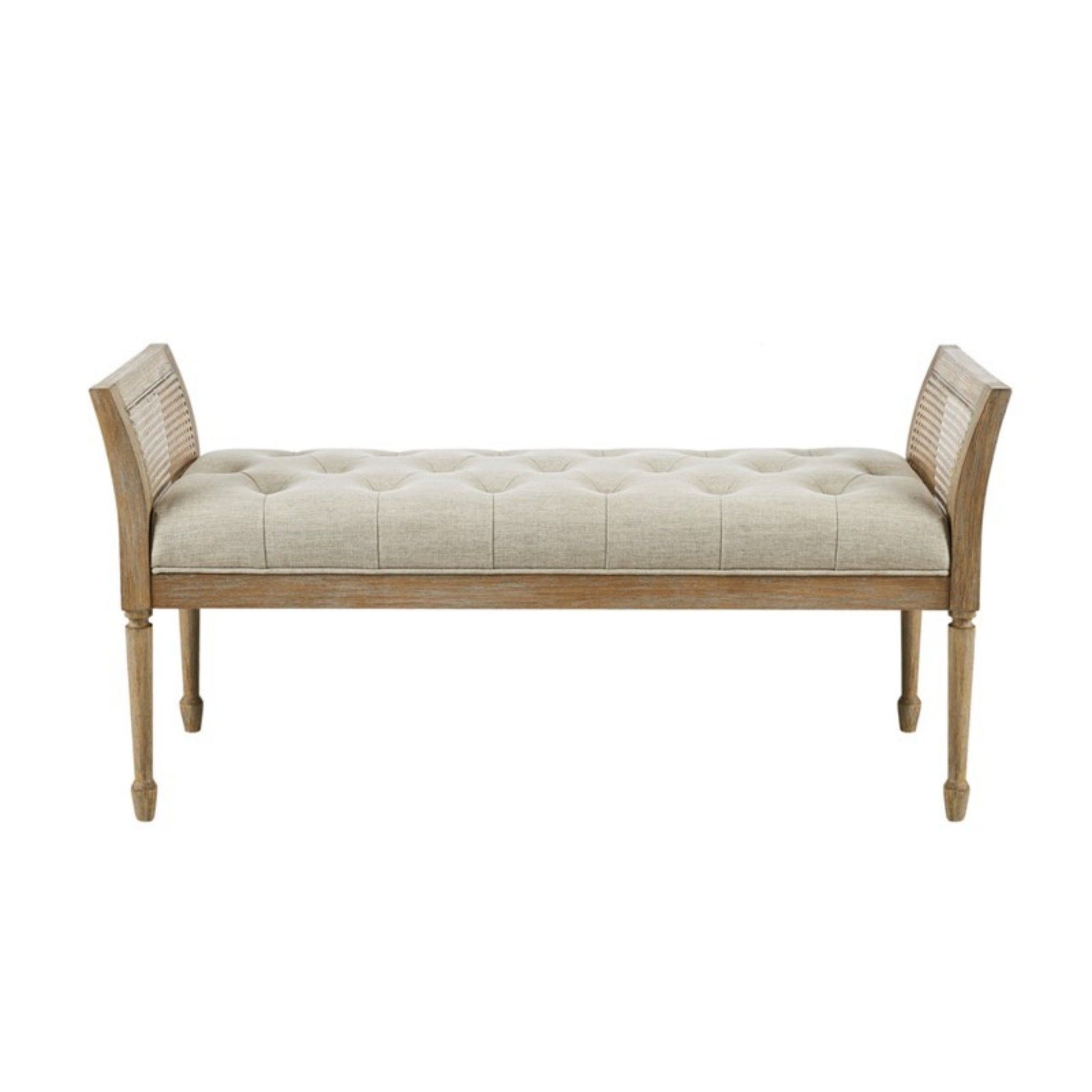 Accent Bench With Arm - Natural - The Sleep Loft - Online Mattress Showroom NYC