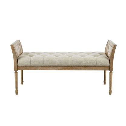 Accent Bench With Arm - Natural - The Sleep Loft - Online Mattress Showroom NYC