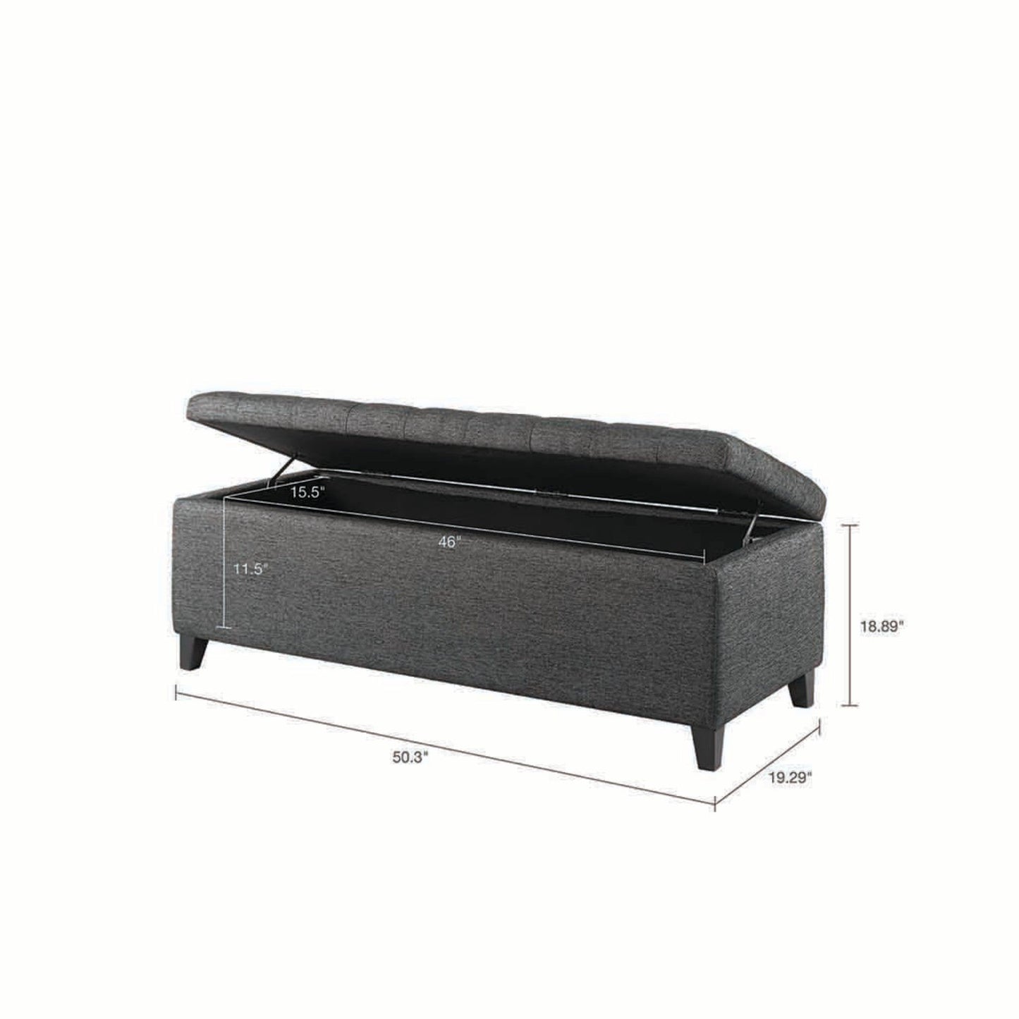 Elegant Design Tufted Top, Soft Close Storage Bench - The Sleep Loft - Online Mattress Showroom NYC