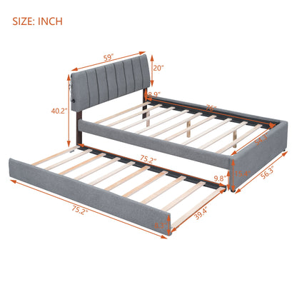 Upholstered Platform Bed With Trundle - The Sleep Loft - Online Mattress Showroom NYC