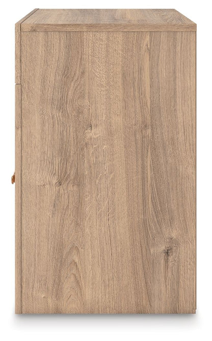 Kinlanni - One Drawer Night Stand - Tan - The Sleep Loft - Online Mattress Showroom NYC